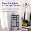 imageHOMZ 2Pack Drawer Tower 5Tier Clear Plastic Storage Organizer Unit Black Frame  MultiPurpose Container Drawers for Bedroom Bathroom and Office OrganizationBlack