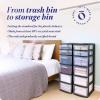 imageHOMZ 2Pack Drawer Tower 5Tier Clear Plastic Storage Organizer Unit Black Frame  MultiPurpose Container Drawers for Bedroom Bathroom and Office OrganizationBlack