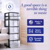 imageHOMZ 2Pack Drawer Tower 5Tier Clear Plastic Storage Organizer Unit Black Frame  MultiPurpose Container Drawers for Bedroom Bathroom and Office OrganizationBlack