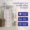 imageHOMZ 2Pack Drawer Tower 5Tier Clear Plastic Storage Organizer Unit Black Frame  MultiPurpose Container Drawers for Bedroom Bathroom and Office OrganizationWhite