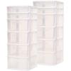 imageHOMZ 2Pack Drawer Tower 5Tier Clear Plastic Storage Organizer Unit Black Frame  MultiPurpose Container Drawers for Bedroom Bathroom and Office OrganizationWhite
