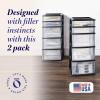 imageHOMZ 2Pack Drawer Tower 5Tier Clear Plastic Storage Organizer Unit Black Frame  MultiPurpose Container Drawers for Bedroom Bathroom and Office OrganizationBlack