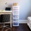 imageHOMZ 2Pack Drawer Tower 5Tier Clear Plastic Storage Organizer Unit Black Frame  MultiPurpose Container Drawers for Bedroom Bathroom and Office OrganizationWhite