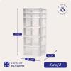 imageHOMZ 2Pack Drawer Tower 5Tier Clear Plastic Storage Organizer Unit Black Frame  MultiPurpose Container Drawers for Bedroom Bathroom and Office OrganizationWhite