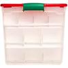 imageHOMZ 2Pack Holiday Tote Clear Plastic Storage Bins wLids ampamp Dividers 112 Quart Red  Stackable Organizing Containers for Christmas Ornament Decorations Gift Wraps and Crafts31 Quart Pack of 4