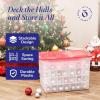 imageHOMZ 2Pack Holiday Tote Clear Plastic Storage Bins wLids ampamp Dividers 112 Quart Red  Stackable Organizing Containers for Christmas Ornament Decorations Gift Wraps and Crafts112 Quart