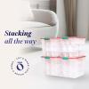 imageHOMZ 2Pack Holiday Tote Clear Plastic Storage Bins wLids ampamp Dividers 112 Quart Red  Stackable Organizing Containers for Christmas Ornament Decorations Gift Wraps and Crafts31 Quart Pack of 4