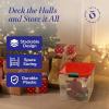 imageHOMZ 2Pack Holiday Tote Clear Plastic Storage Bins wLids ampamp Dividers 112 Quart Red  Stackable Organizing Containers for Christmas Ornament Decorations Gift Wraps and Crafts31 Quart Pack of 4