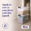 imageHOMZ 2Pack Latching Lid Large Clear Plastic Storage Bins with Lids 66 Quart Blue Latch  Stackable Container Boxes for Home Bathroom and Office OrganizationGray