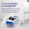 imageHOMZ 2Pack Latching Lid Large Clear Plastic Storage Bins with Lids 66 Quart Blue Latch  Stackable Container Boxes for Home Bathroom and Office OrganizationBlue