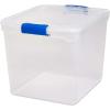 imageHOMZ 2Pack Latching Lid Large Clear Plastic Storage Bins with Lids 66 Quart Blue Latch  Stackable Container Boxes for Home Bathroom and Office OrganizationBlue