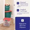 imageHOMZ 2Pack Latching Lid Large Clear Plastic Storage Bins with Lids 66 Quart Blue Latch  Stackable Container Boxes for Home Bathroom and Office OrganizationRed