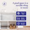 imageHOMZ 2Pack Latching Lid Large Clear Plastic Storage Bins with Lids 66 Quart Blue Latch  Stackable Container Boxes for Home Bathroom and Office OrganizationGray