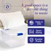 imageHOMZ 2Pack Latching Lid Large Clear Plastic Storage Bins with Lids 66 Quart Blue Latch  Stackable Container Boxes for Home Bathroom and Office OrganizationBlue
