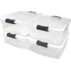 imageHOMZ 2Pack Latching Lid Large Clear Plastic Storage Bins with Lids 66 Quart Blue Latch  Stackable Container Boxes for Home Bathroom and Office OrganizationGray