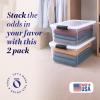 imageHOMZ 2Pack Latching Lid Large Clear Plastic Storage Bins with Lids 66 Quart Blue Latch  Stackable Container Boxes for Home Bathroom and Office OrganizationGray