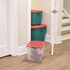 imageHOMZ 2Pack Latching Lid Large Clear Plastic Storage Bins with Lids 66 Quart Blue Latch  Stackable Container Boxes for Home Bathroom and Office OrganizationRed