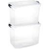 imageHOMZ 2Pack Latching Lid Large Clear Plastic Storage Bins with Lids 66 Quart Blue Latch  Stackable Container Boxes for Home Bathroom and Office OrganizationGray