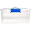 imageHOMZ 2Pack Latching Lid Large Clear Plastic Storage Bins with Lids 66 Quart Blue Latch  Stackable Container Boxes for Home Bathroom and Office OrganizationBlue