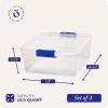 imageHOMZ 2Pack Latching Lid Large Clear Plastic Storage Bins with Lids 66 Quart Blue Latch  Stackable Container Boxes for Home Bathroom and Office OrganizationBlue