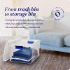 imageHOMZ 2Pack Latching Lid Large Clear Plastic Storage Bins with Lids 66 Quart Blue Latch  Stackable Container Boxes for Home Bathroom and Office OrganizationBlue