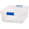 imageHOMZ 2Pack Latching Lid Large Clear Plastic Storage Bins with Lids 66 Quart Blue Latch  Stackable Container Boxes for Home Bathroom and Office OrganizationBlue