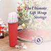 imageHOMZ 2Pack Seasonal Holiday Plastic Vertical Gift Wrap Storage Organizer Red ampamp Clear  Paper Wrapping Bin Containers for Christmas Gifts and Birthday Presents