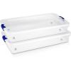 imageHOMZ 2Pack Under Bed Storage Clear Plastic Containers with Lids 60 Quart Gray Latch  Stackable Underbed Organizer Bins for Shoes Bags Clothes and TowelsBlue