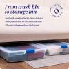 imageHOMZ 2Pack Under Bed Storage Clear Plastic Containers with Lids 60 Quart Gray Latch  Stackable Underbed Organizer Bins for Shoes Bags Clothes and TowelsBlue