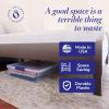 imageHOMZ 2Pack Under Bed Storage Clear Plastic Containers with Lids 60 Quart Gray Latch  Stackable Underbed Organizer Bins for Shoes Bags Clothes and TowelsBlue