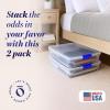 imageHOMZ 2Pack Under Bed Storage Clear Plastic Containers with Lids 60 Quart Gray Latch  Stackable Underbed Organizer Bins for Shoes Bags Clothes and TowelsBlue