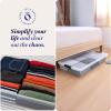 imageHOMZ 2Pack Under Bed Storage Clear Plastic Containers with Lids 60 Quart Gray Latch  Stackable Underbed Organizer Bins for Shoes Bags Clothes and TowelsGrey