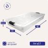 imageHOMZ 2Pack Under Bed Storage Clear Plastic Containers with Lids 60 Quart Gray Latch  Stackable Underbed Organizer Bins for Shoes Bags Clothes and TowelsGrey
