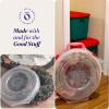 imageHOMZ 3Pack Seasonal Holiday Decorative Wreath Storage Organizer 24 Inch Red ampamp Clear  Round Plastic Christmas Decoration Holder for Wreaths and Garlands w 4Way Latches BuiltIn HandleRed