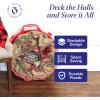 imageHOMZ 3Pack Seasonal Holiday Decorative Wreath Storage Organizer 24 Inch Red ampamp Clear  Round Plastic Christmas Decoration Holder for Wreaths and Garlands w 4Way Latches BuiltIn HandleRed