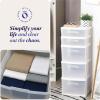 imageHOMZ 5Drawer Storage Cart Clear Plastic Drawers with Casters 1425quot Wide Medium White Frame  Organizing Drawer Containers for Home Bathroom Bedroom Office and ClassroomWhite frame with clear drawer