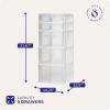 imageHOMZ 5Drawer Storage Cart Clear Plastic Drawers with Casters 1425quot Wide Medium White Frame  Organizing Drawer Containers for Home Bathroom Bedroom Office and ClassroomWhite frame with clear drawer