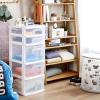 imageHOMZ 5Drawer Storage Cart Clear Plastic Drawers with Casters 1425quot Wide Medium White Frame  Organizing Drawer Containers for Home Bathroom Bedroom Office and ClassroomWhite frame with clear drawer