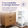 imageHOMZ 5Drawer Storage Cart Clear Plastic Drawers with Casters 1425quot Wide Medium White Frame  Organizing Drawer Containers for Home Bathroom Bedroom Office and ClassroomWhite frame with clear drawer