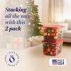 imageHOMZ 6Pack Holiday Tote Plastic Storage Organizer Bins with Lids 64 Quart ClearRed  Stackable Organizing Containers for Home Garage and Office64 Quart  235 x 16125 x 135
