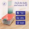 imageHOMZ 6Pack Holiday Tote Plastic Storage Organizer Bins with Lids 64 Quart ClearRed  Stackable Organizing Containers for Home Garage and Office64 Quart  1625 x 7 x 625