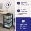imageHOMZ Drawer Tower 3Tier Clear Plastic Storage Organizer Cart White Frame  HeavyDuty Organizing Drawers for Home Bedroom and Closet OrganizationBlack
