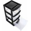 imageHOMZ Drawer Tower 3Tier Clear Plastic Storage Organizer Cart White Frame  HeavyDuty Organizing Drawers for Home Bedroom and Closet OrganizationBlack