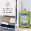 imageHOMZ Drawer Tower 3Tier Clear Plastic Storage Organizer Cart White Frame  HeavyDuty Organizing Drawers for Home Bedroom and Closet OrganizationBold Lime