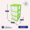 imageHOMZ Drawer Tower 3Tier Clear Plastic Storage Organizer Cart White Frame  HeavyDuty Organizing Drawers for Home Bedroom and Closet OrganizationBold Lime