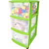 imageHOMZ Drawer Tower 3Tier Clear Plastic Storage Organizer Cart White Frame  HeavyDuty Organizing Drawers for Home Bedroom and Closet OrganizationBold Lime
