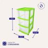 imageHOMZ Drawer Tower 3Tier Clear Plastic Storage Organizer Cart White Frame  HeavyDuty Organizing Drawers for Home Bedroom and Closet OrganizationBold Lime