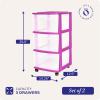 imageHOMZ Drawer Tower 3Tier Clear Plastic Storage Organizer Cart White Frame  HeavyDuty Organizing Drawers for Home Bedroom and Closet OrganizationPurple
