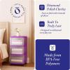 imageHOMZ Drawer Tower 3Tier Clear Plastic Storage Organizer Cart White Frame  HeavyDuty Organizing Drawers for Home Bedroom and Closet OrganizationPurple