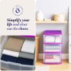 imageHOMZ Drawer Tower 3Tier Clear Plastic Storage Organizer Cart White Frame  HeavyDuty Organizing Drawers for Home Bedroom and Closet OrganizationPurple